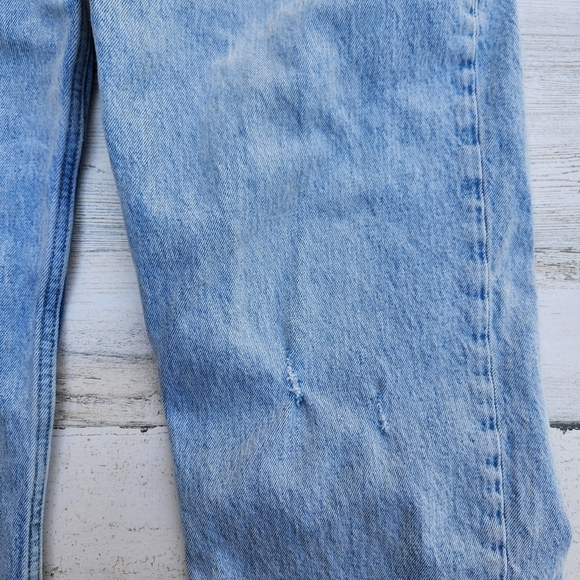 Abercrombie & Fitch The Dad High Rise Light Wash Jeans Side Slits 31/12 Long - Picture 4 of 11